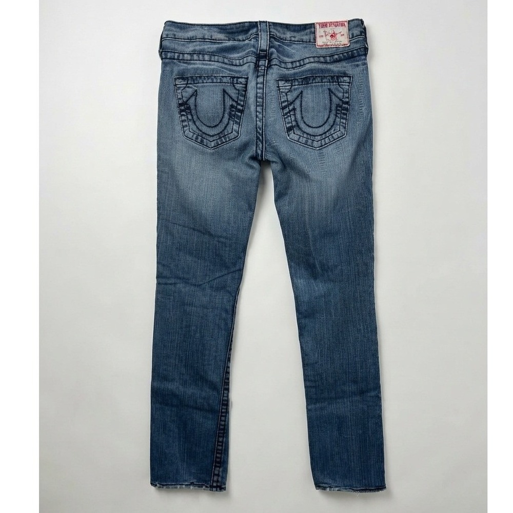 True Religion Johnny Big T Straight Leg Jeans Low Rise Denim Blue Size 29
